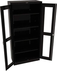 Tennsco - 5 Shelf Visible Storage Cabinet - Steel, 36" Wide x 18" Deep x 78" High, Black - Industrial Tool & Supply