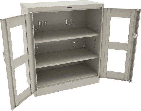 Tennsco - 3 Shelf Visible Storage Cabinet - Steel, 36" Wide x 24" Deep x 42" High, Light Gray - Industrial Tool & Supply