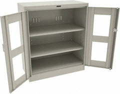Tennsco - 3 Shelf Visible Storage Cabinet - Steel, 36" Wide x 18" Deep x 42" High, Light Gray - Industrial Tool & Supply