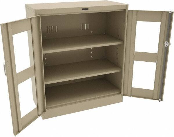 Tennsco - 3 Shelf Visible Storage Cabinet - Steel, 36" Wide x 18" Deep x 42" High, Sand - Industrial Tool & Supply