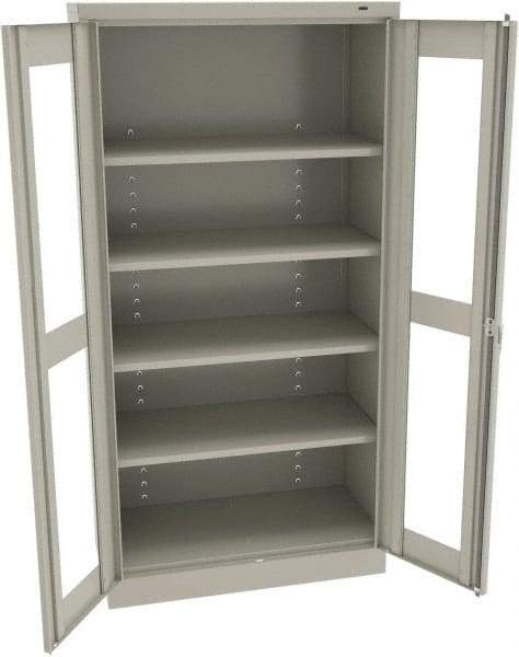Tennsco - 5 Shelf Visible Storage Cabinet - Steel, 36" Wide x 18" Deep x 72" High, Light Gray - Industrial Tool & Supply