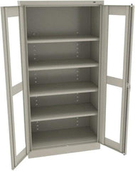 Tennsco - 5 Shelf Visible Storage Cabinet - Steel, 36" Wide x 18" Deep x 72" High, Light Gray - Industrial Tool & Supply