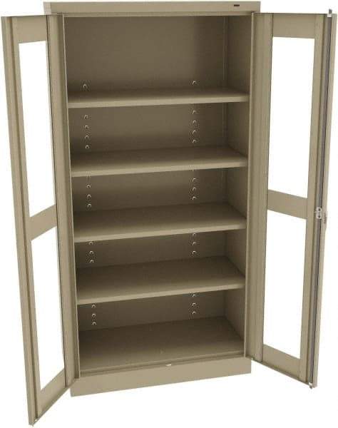 Tennsco - 5 Shelf Visible Storage Cabinet - Steel, 36" Wide x 18" Deep x 72" High, Sand - Industrial Tool & Supply