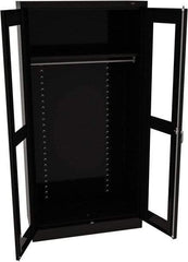 Tennsco - 2 Shelf Wardrobe Storage Cabinet - Steel, 36" Wide x 18" Deep x 72" High, Black - Industrial Tool & Supply