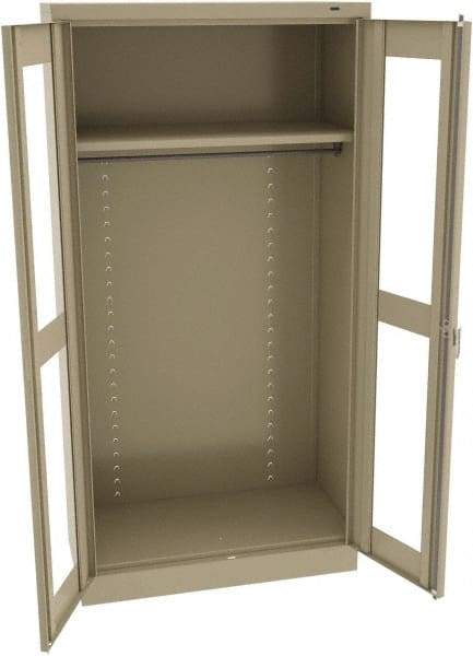 Tennsco - 2 Shelf Wardrobe Storage Cabinet - Steel, 36" Wide x 18" Deep x 72" High, Sand - Industrial Tool & Supply