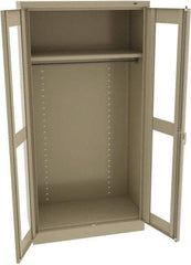 Tennsco - 2 Shelf Wardrobe Storage Cabinet - Steel, 36" Wide x 18" Deep x 72" High, Sand - Industrial Tool & Supply