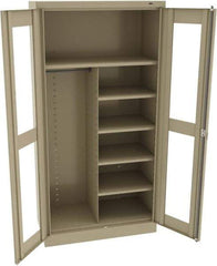 Tennsco - 6 Shelf Combination Storage Cabinet - Steel, 36" Wide x 18" Deep x 72" High, Sand - Industrial Tool & Supply