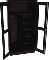 Tennsco - 6 Shelf Combination Storage Cabinet - Steel, 36" Wide x 18" Deep x 72" High, Black - Industrial Tool & Supply