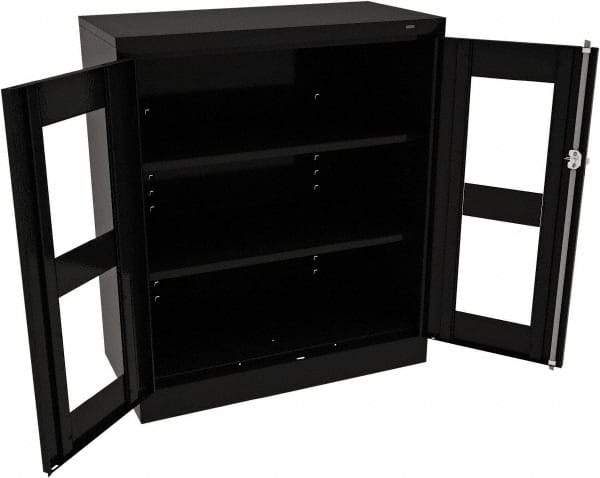 Tennsco - 3 Shelf Visible Storage Cabinet - Steel, 36" Wide x 18" Deep x 42" High, Black - Industrial Tool & Supply