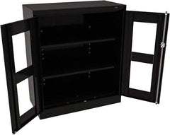 Tennsco - 3 Shelf Visible Storage Cabinet - Steel, 36" Wide x 18" Deep x 42" High, Black - Industrial Tool & Supply