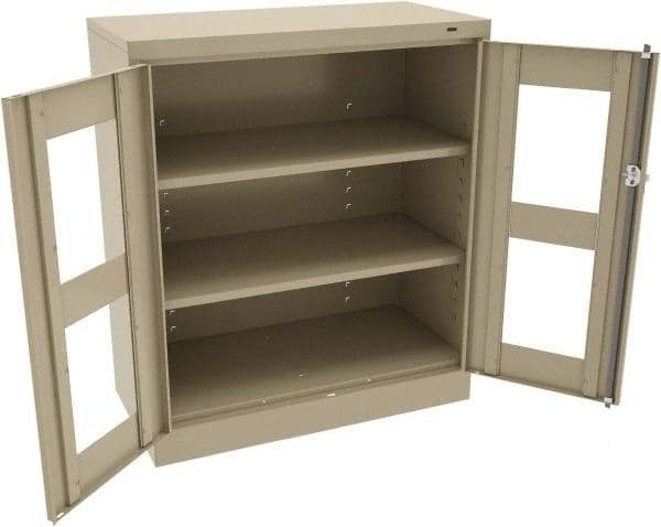 Tennsco - 3 Shelf Visible Storage Cabinet - Steel, 36" Wide x 18" Deep x 42" High, Sand - Industrial Tool & Supply