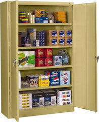 Tennsco - 5 Shelf Locking Storage Cabinet - Steel, 48" Wide x 18" Deep x 78" High, Medium Gray - Industrial Tool & Supply