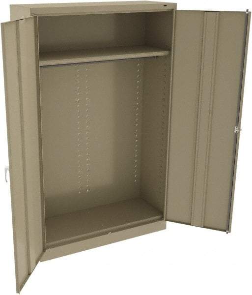 Tennsco - 2 Shelf Wardrobe Storage Cabinet - Steel, 48" Wide x 18" Deep x 78" High, Sand - Industrial Tool & Supply