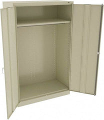 Tennsco - 2 Shelf Wardrobe Storage Cabinet - Steel, 48" Wide x 24" Deep x 78" High, Champagne/Putty - Industrial Tool & Supply