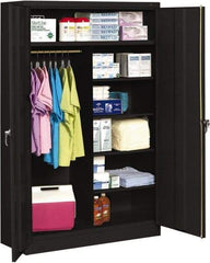 Tennsco - 6 Shelf Locking Storage Cabinet - Steel, 48" Wide x 24" Deep x 78" High, Black - Industrial Tool & Supply