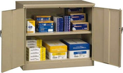 Tennsco - 2 Shelf Locking Storage Cabinet - Steel, 48" Wide x 24" Deep x 42" High, Sand - Industrial Tool & Supply