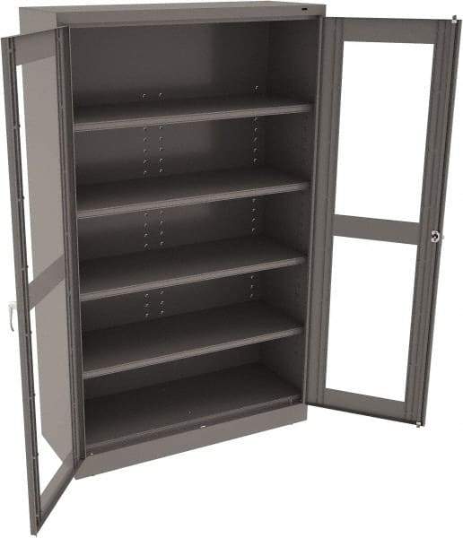Tennsco - 5 Shelf Visible Storage Cabinet - Steel, 48" Wide x 18" Deep x 78" High, Medium Gray - Industrial Tool & Supply