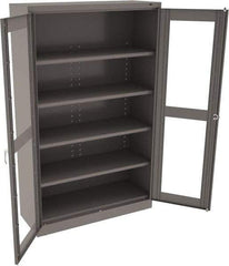 Tennsco - 5 Shelf Visible Storage Cabinet - Steel, 48" Wide x 18" Deep x 78" High, Medium Gray - Industrial Tool & Supply