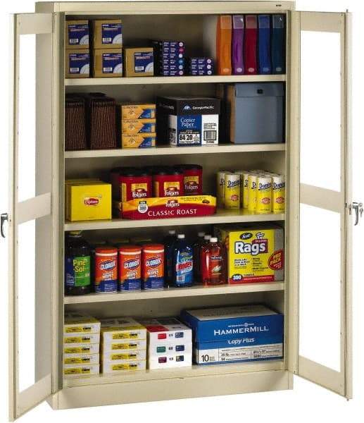 Tennsco - 5 Shelf Visible Storage Cabinet - Steel, 48" Wide x 18" Deep x 78" High, Sand - Industrial Tool & Supply