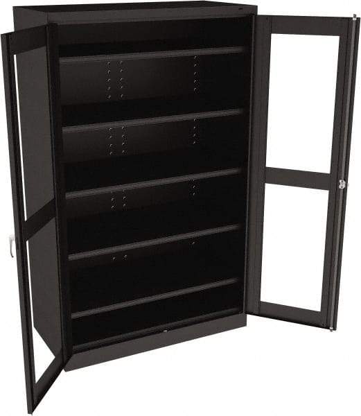Tennsco - 5 Shelf Visible Storage Cabinet - Steel, 48" Wide x 24" Deep x 78" High, Black - Industrial Tool & Supply