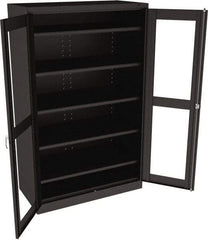 Tennsco - 5 Shelf Visible Storage Cabinet - Steel, 48" Wide x 24" Deep x 78" High, Black - Industrial Tool & Supply