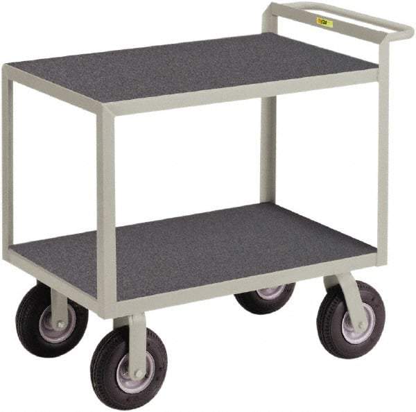 Little Giant - 1,200 Lb Capacity, 24" Wide x 48" Long x 38" High Instrument Cart - 2 Shelf, Steel, 3 Rigid/2 Swivel Casters - Industrial Tool & Supply