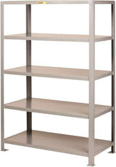 Little Giant - 5 Shelf Starter Heavy-Duty Open Steel Shelving - 2,000 Lb Capacity, 32" Wide x 72" High x 18" Deep, Gray - Industrial Tool & Supply
