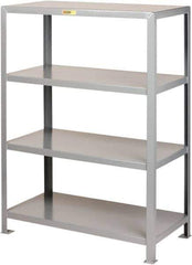 Little Giant - 4 Shelf Starter Heavy-Duty Open Steel Shelving - 2,000 Lb Capacity, 48" Wide x 72" High x 24" Deep, Gray - Industrial Tool & Supply
