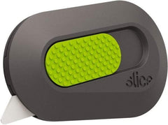 Slice - Retractable Utility Knife - 2-1/2" Blade, Black & Green Rubber Handle, 1 Blade Included - Industrial Tool & Supply