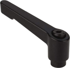 Morton Machine Works - M6, 10mm Hub Diam, Die Cast Zinc Metric A-Tapped Adjustable Clamping Handle - 42mm OAL, 33mm High, 8mm Hole Depth - Industrial Tool & Supply