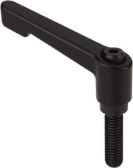 Morton Machine Works - 3/8-16, 0.63" Hub Diam, Die Cast Zinc Stud Type Adjustable Clamping Handle - 2.48" Stud Length, 3.07" OAL, 4.6" High - Industrial Tool & Supply