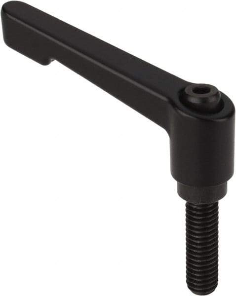 Morton Machine Works - M10, 16mm Hub Diam, Die Cast Zinc Threaded Stud Adjustable Clamping Handle - 32mm Stud Length, 78mm OAL, 86mm High - Industrial Tool & Supply
