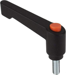 Morton Machine Works - M6, 12mm Hub Diam, Glass Fiber Reinforced Plastic Threaded Stud Adjustable Clamping Handle - 30mm Stud Length, 42mm OAL, 65mm High - Industrial Tool & Supply