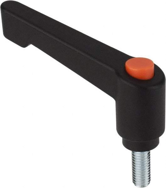 Morton Machine Works - M6, 12mm Hub Diam, Glass Fiber Reinforced Plastic Threaded Stud Adjustable Clamping Handle - 25mm Stud Length, 42mm OAL, 60mm High - Industrial Tool & Supply