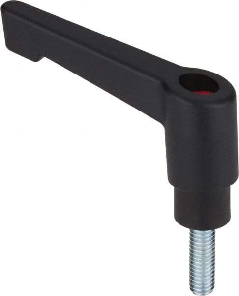 Morton Machine Works - M10, 20mm Hub Diam, Glass Fiber Reinforced Plastic Threaded Stud Adjustable Clamping Handle - 30mm Stud Length, 80mm OAL, 93mm High - Industrial Tool & Supply