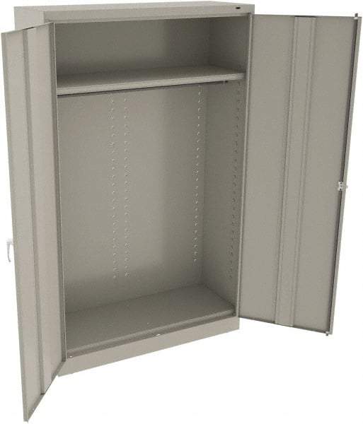 Tennsco - 2 Shelf Wardrobe Storage Cabinet - Steel, 48" Wide x 18" Deep x 78" High, Light Gray - Industrial Tool & Supply