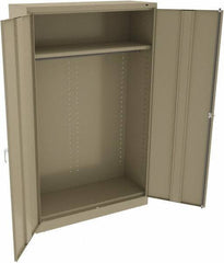 Tennsco - 2 Shelf Wardrobe Storage Cabinet - Steel, 48" Wide x 18" Deep x 78" High, Sand - Industrial Tool & Supply