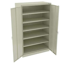 Tennsco - 5 Shelf Locking Storage Cabinet - Steel, 48" Wide x 24" Deep x 78" High, Champagne/Putty - Industrial Tool & Supply