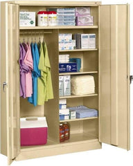 Tennsco - 6 Shelf Wardrobe Storage Cabinet - Steel, 48" Wide x 24" Deep x 78" High, Sand - Industrial Tool & Supply