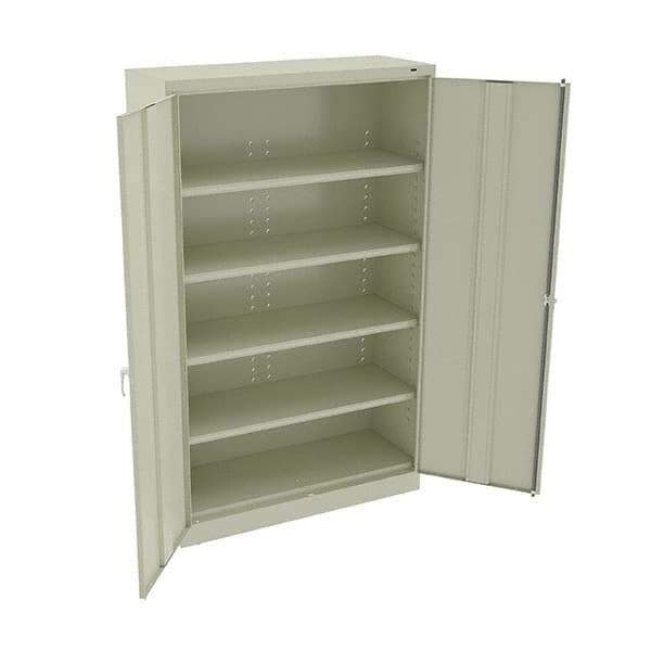 Tennsco - 6 Shelf Wardrobe Storage Cabinet - Steel, 48" Wide x 24" Deep x 78" High, Champagne/Putty - Industrial Tool & Supply
