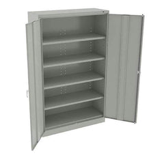Tennsco - 6 Shelf Wardrobe Storage Cabinet - Steel, 48" Wide x 18" Deep x 78" High, Light Gray - Industrial Tool & Supply