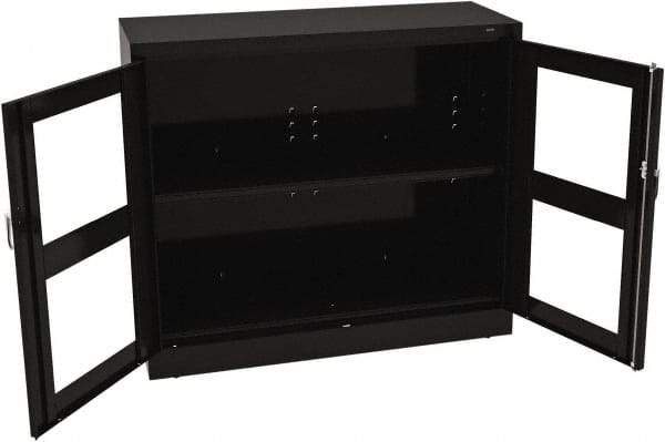Tennsco - 2 Shelf Visible Storage Cabinet - Steel, 48" Wide x 18" Deep x 42" High, Black - Industrial Tool & Supply