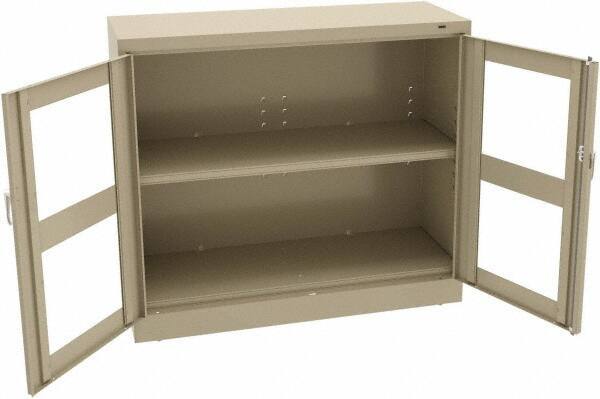 Tennsco - 2 Shelf Visible Storage Cabinet - Steel, 48" Wide x 18" Deep x 42" High, Sand - Industrial Tool & Supply
