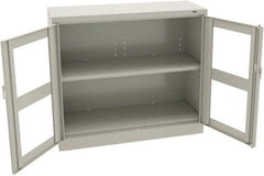 Tennsco - 2 Shelf Visible Storage Cabinet - Steel, 48" Wide x 18" Deep x 42" High, Light Gray - Industrial Tool & Supply