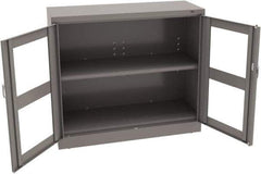 Tennsco - 2 Shelf Visible Storage Cabinet - Steel, 48" Wide x 18" Deep x 42" High, Medium Gray - Industrial Tool & Supply