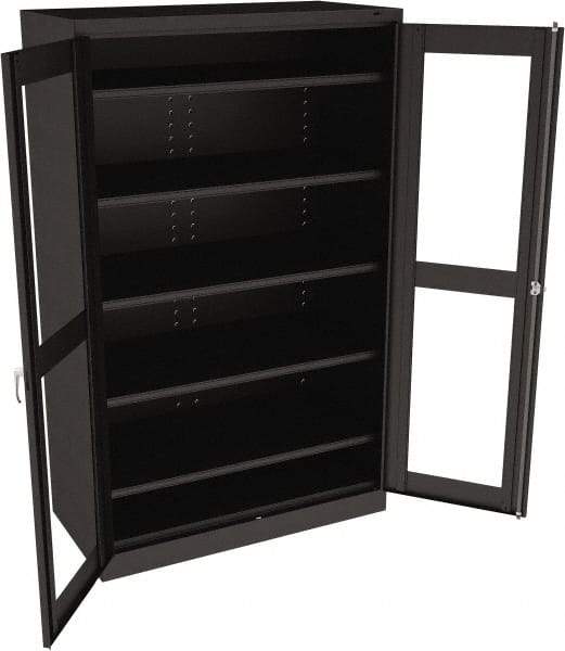 Tennsco - 5 Shelf Visible Storage Cabinet - Steel, 48" Wide x 24" Deep x 78" High, Black - Industrial Tool & Supply