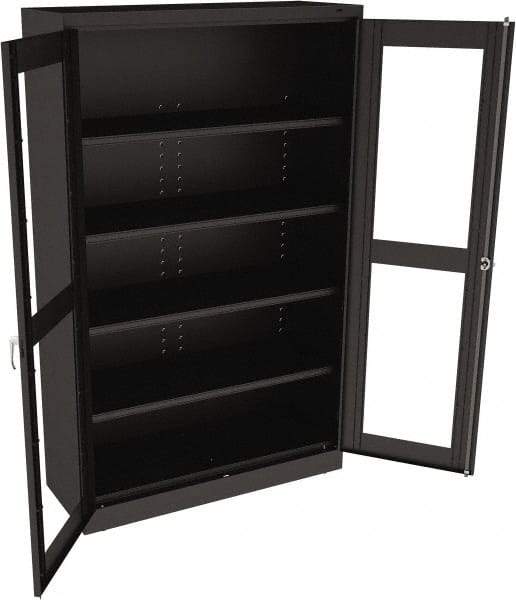Tennsco - 5 Shelf Visible Storage Cabinet - Steel, 48" Wide x 18" Deep x 78" High, Black - Industrial Tool & Supply