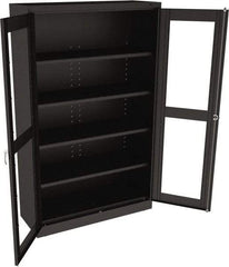 Tennsco - 5 Shelf Visible Storage Cabinet - Steel, 48" Wide x 18" Deep x 78" High, Black - Industrial Tool & Supply