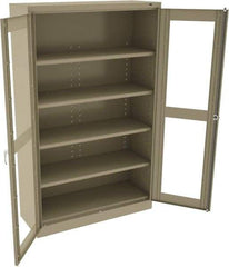 Tennsco - 5 Shelf Visible Storage Cabinet - Steel, 48" Wide x 18" Deep x 78" High, Sand - Industrial Tool & Supply