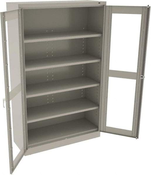 Tennsco - 5 Shelf Visible Storage Cabinet - Steel, 48" Wide x 18" Deep x 78" High, Light Gray - Industrial Tool & Supply